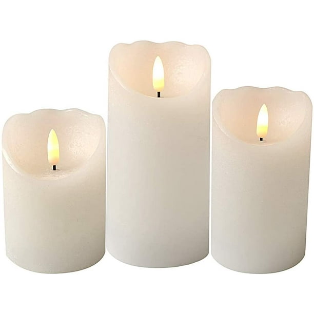 White, D1.5/” x H1.8/” Battery Operated 3D Wick LED Tea Light Votive Candles Wondise Flameless Flickering Tealight Candle with Timer 6 Pack Electric Plastic Candles for Wedding Party Outdoor Decor